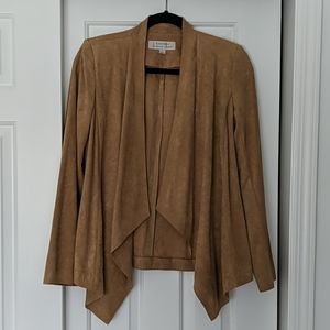 Tahari faux suede drape blazer